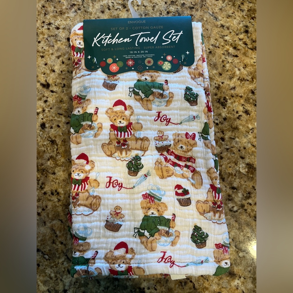 Viral Envogue Christmas Bear Kitchen Towel Set